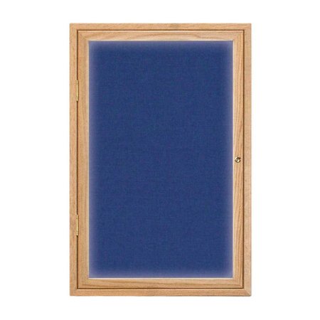 UNITED VISUAL PRODUCTS Triple Door Enclosed Radius EZ Tack Board, 72"x36", Header, Bronze/Marble UV7015EZ-MARBLE-BRONZE